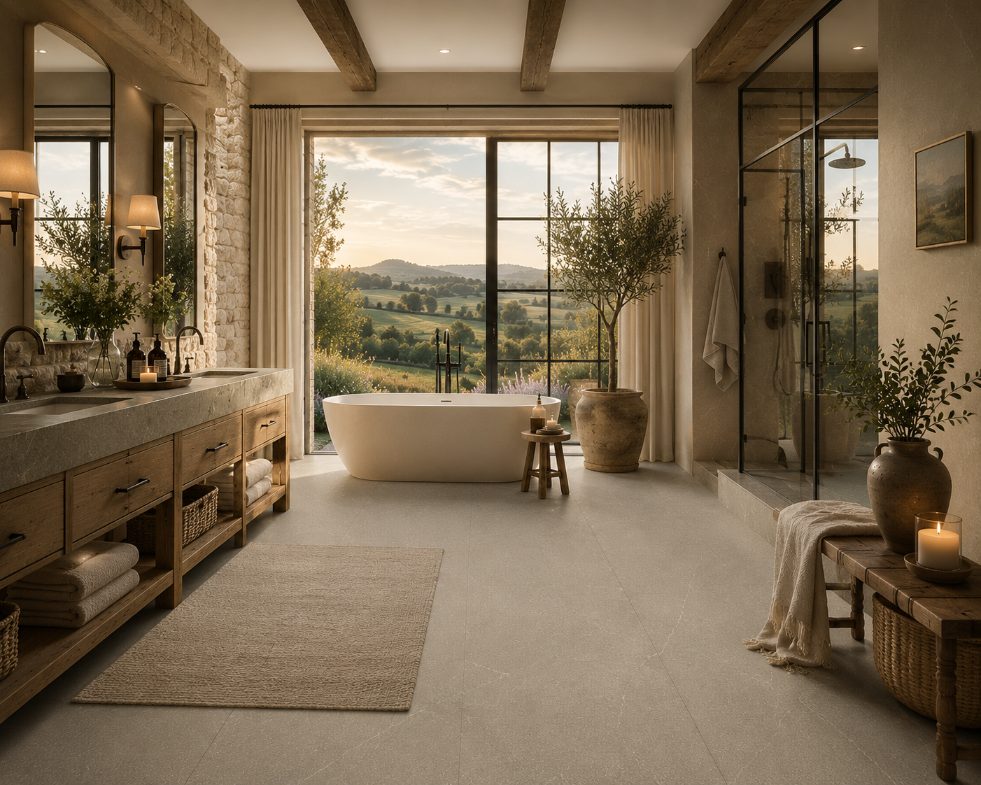 Mythe Greige Natural Stone Porcelain Tile