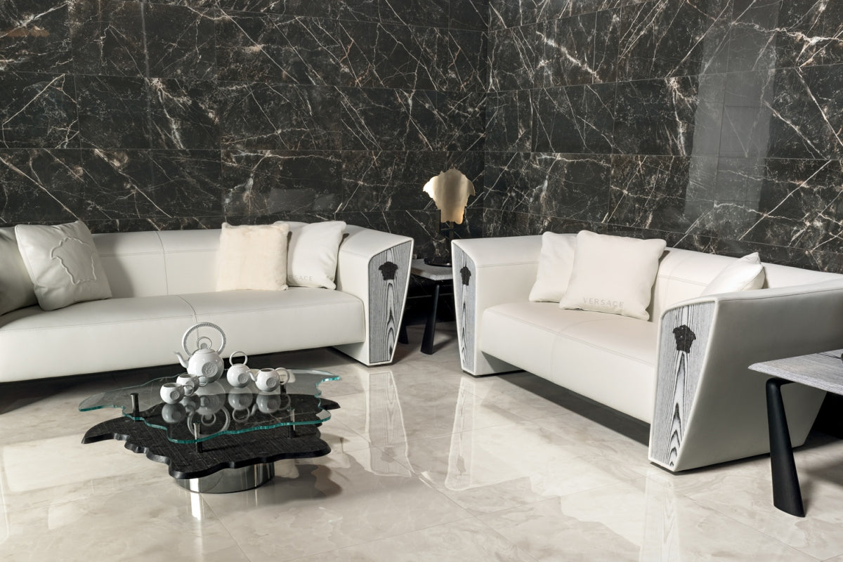 Versace Emote Onice Bianco/Intarsio Stone Look Porcelain Tile