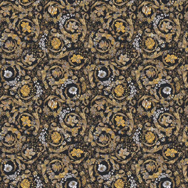 Versace Manifesto Barocco Garden Black Iconic Look Porcelain Tile