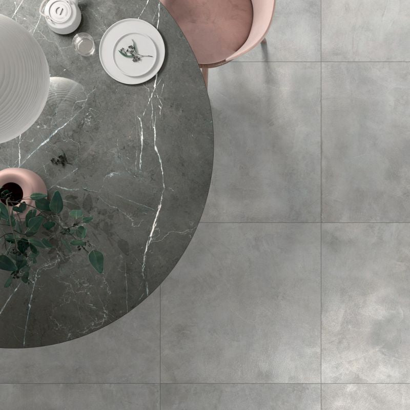 Luce Acciaio Concrete Look Porcelain Tile