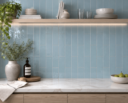 Acuarela Teal Decorative Tile