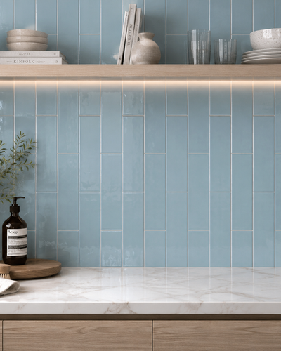 Acuarela Teal Decorative Tile