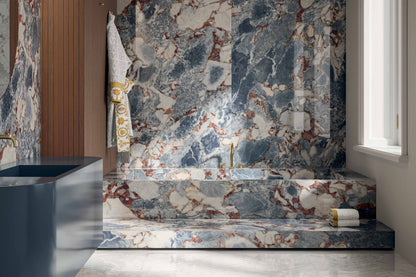Versace Ocean Blue Marble Look Porcelain Tile