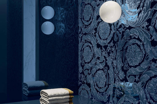 Versace Mirror/Barocco Mirror Blue Porcelain Tile