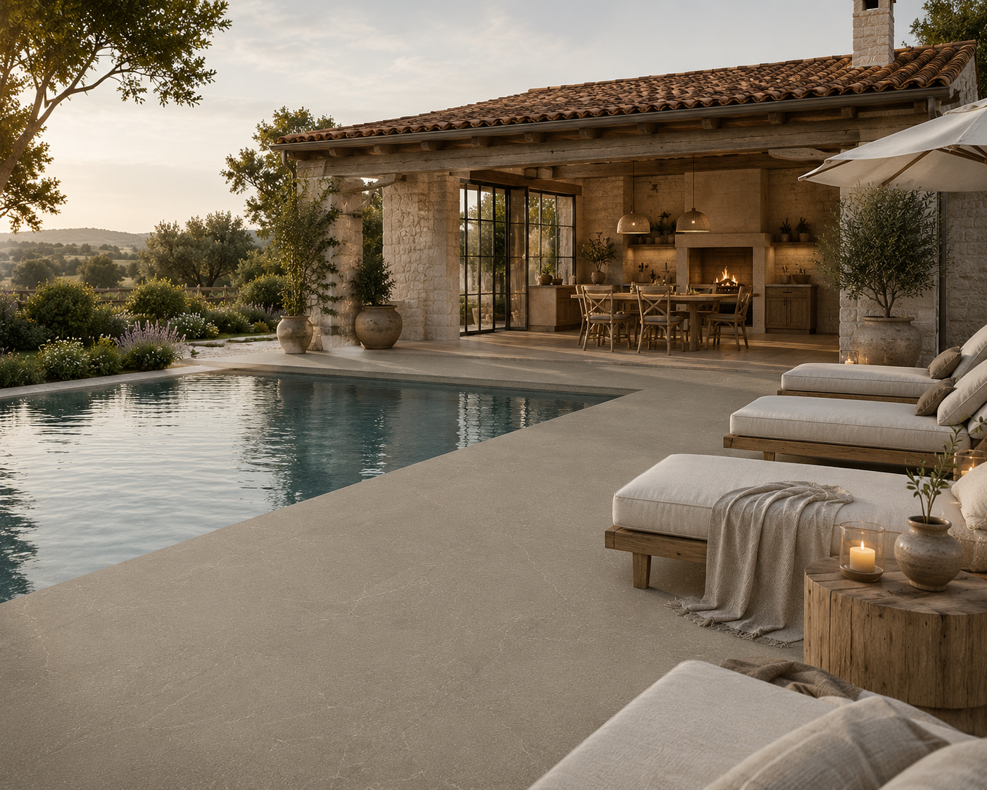 Mythe Greige Natural Stone Porcelain Tile