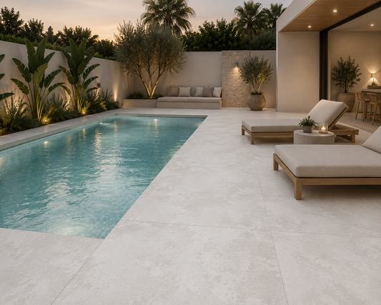 Concrete White Porcelain Concrete Look Tile