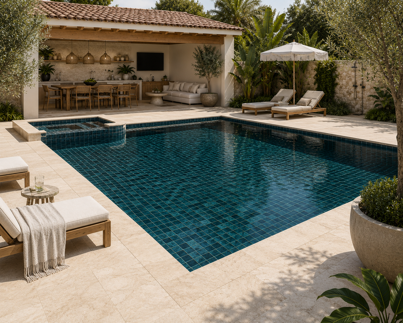 Aqualuxe Penta Forest Blue Mosaic Tile