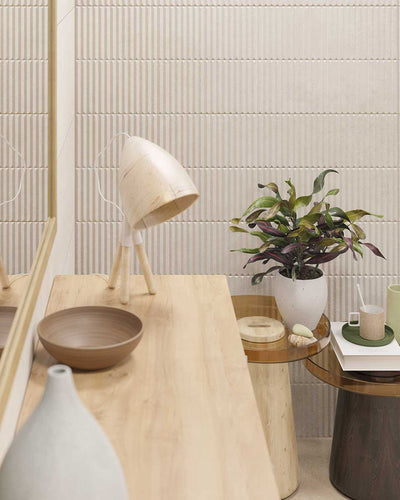 Integra White Fluted Porcelain Wall Tile