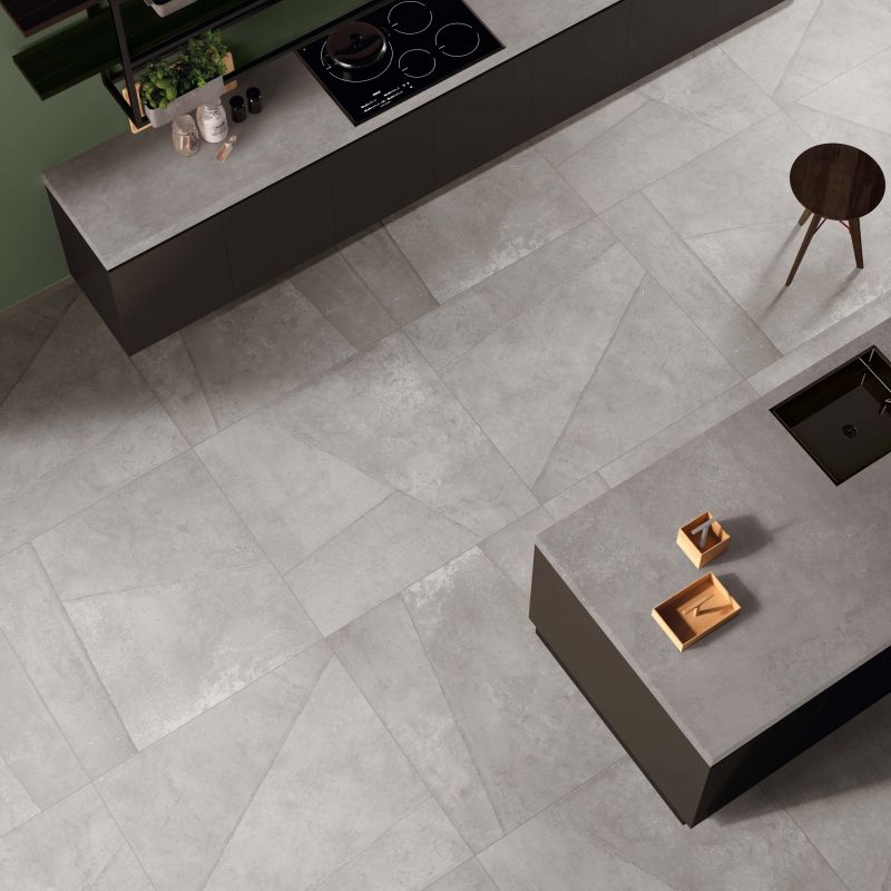 Hyper Silver Concrete Look Porcelain Tile