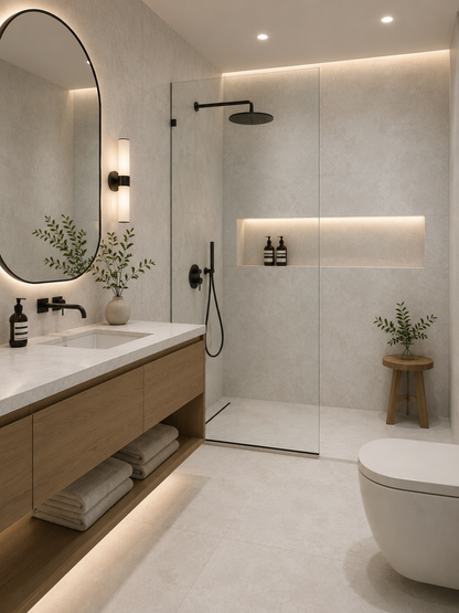 Concrete White Porcelain Concrete Look Tile
