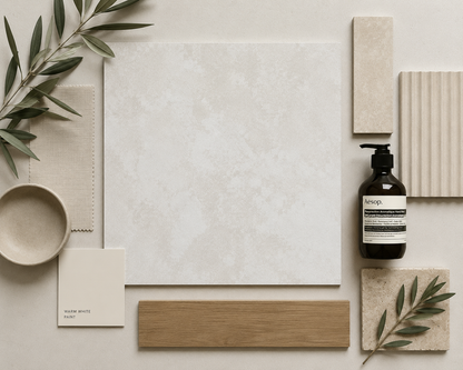 Concrete White Porcelain Concrete Look Tile