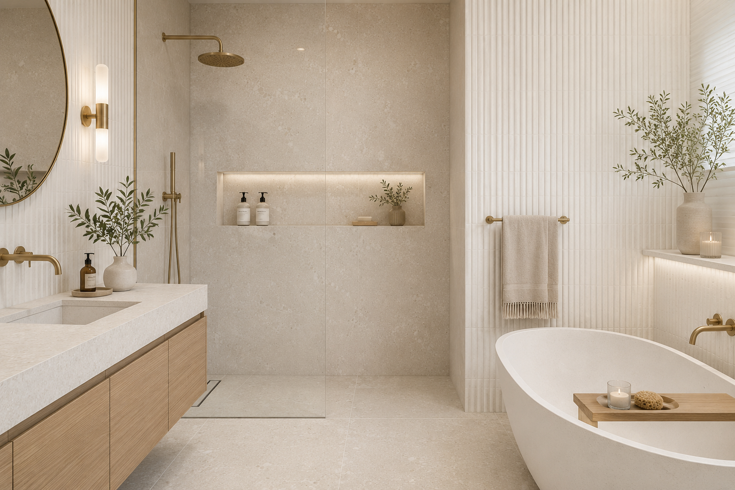 Integra White Fluted Porcelain Wall Tile