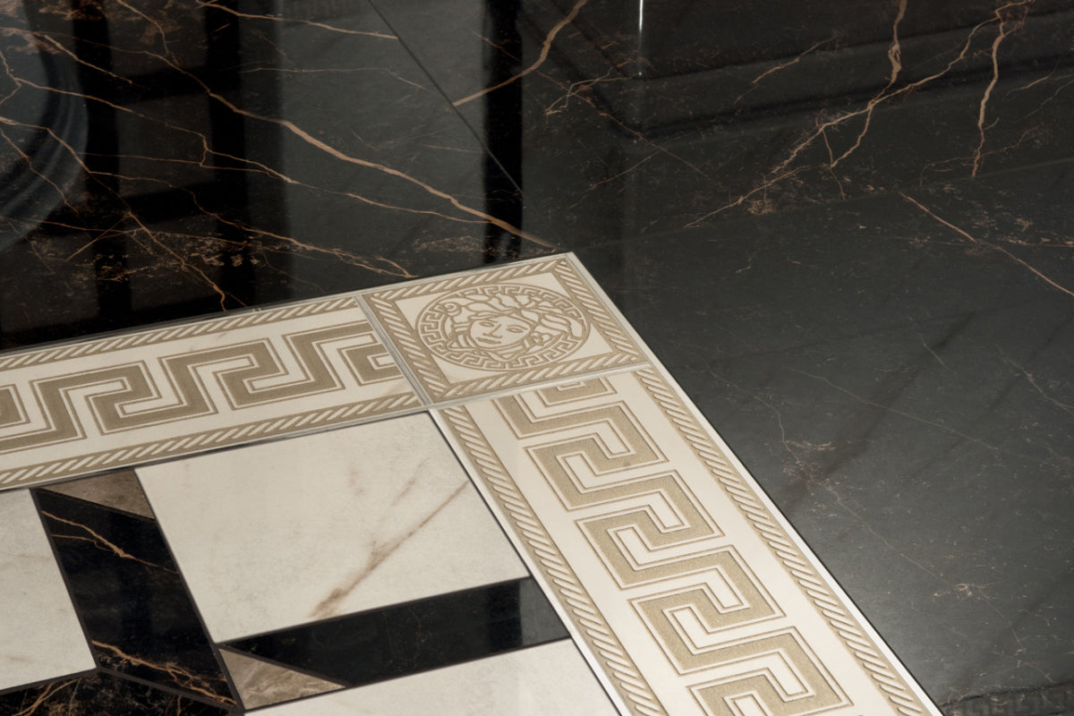 Versace Marble Nero Marble Look Porcelain Tile