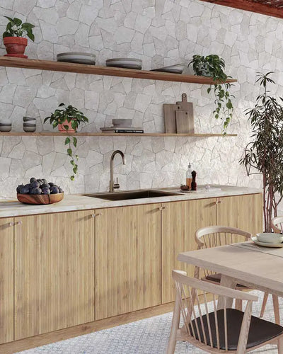 Andes White - Crazy Pave Porcelain Tile