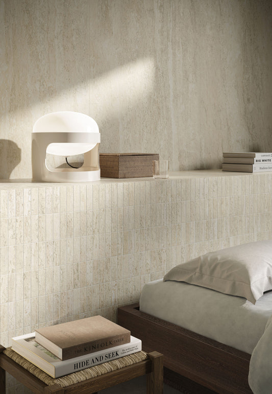 Travertini Bianco Vein Cut Natural Stone Porcelain Tile