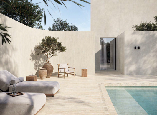 Travertini Beige Vein Cut Natural Stone Porcelain Tile