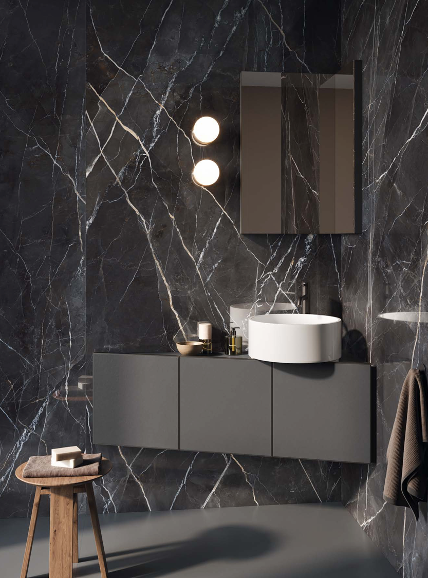 Charm Experience Calacatta Black Marble Look Porcelain Tile – Tiles For ...