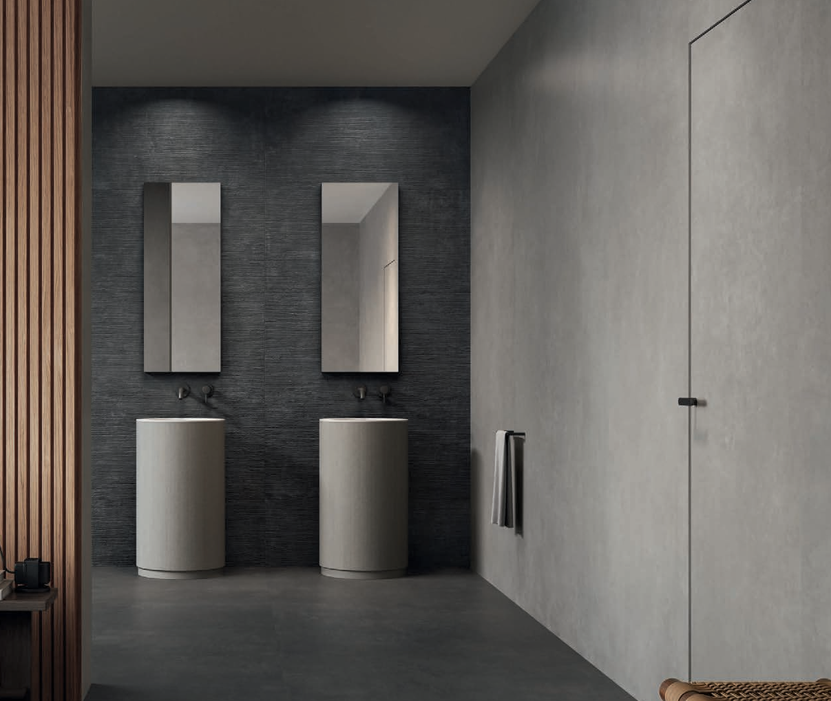 Concrete Black Porcelain Concrete Look Tile