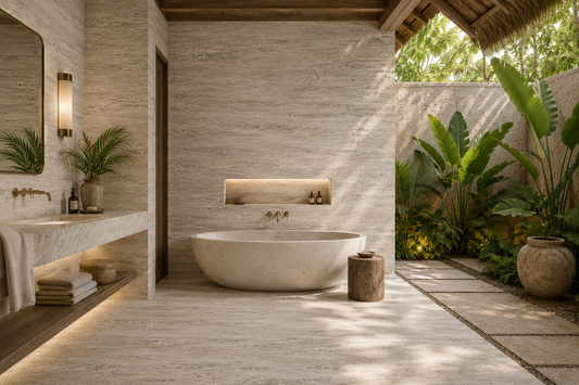 Travertini Grigio Vein Cut Natural Stone Porcelain Tile