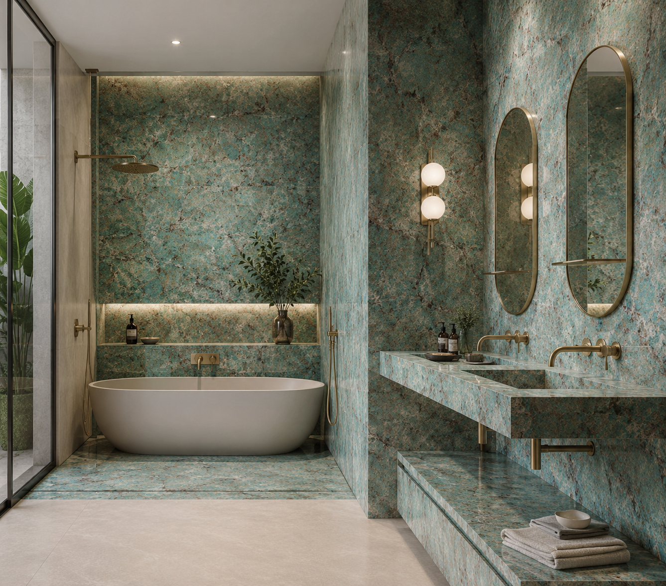 Porceluxe Amazonite Stone Look Porcelain Slab