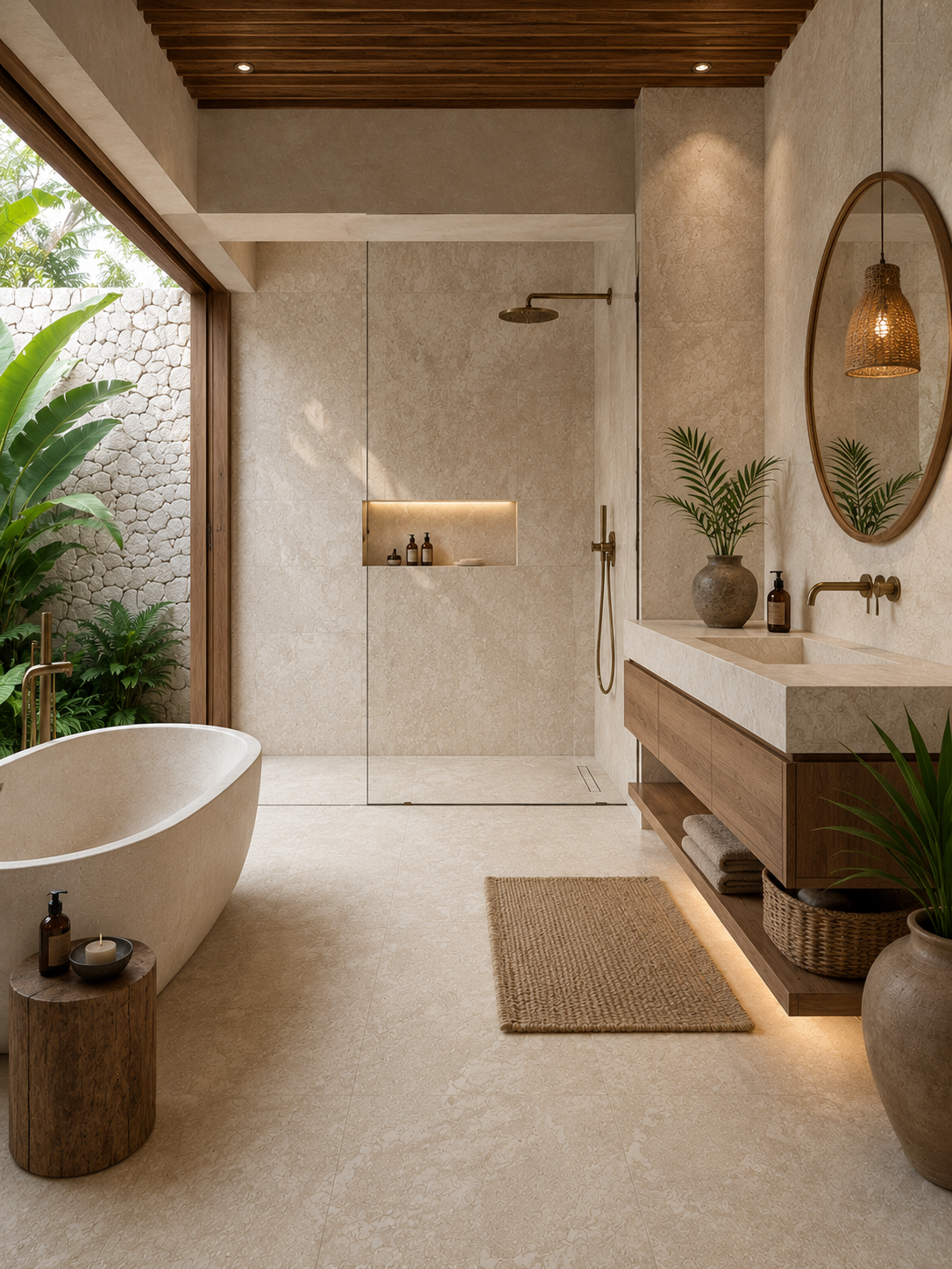 Travertini Beige Cross Cut Natural Stone Porcelain Tile