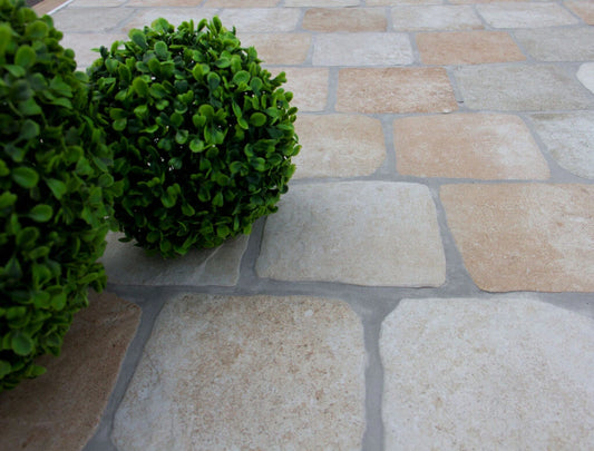 Country Cobble Stone Beige Porcelain Stone Look