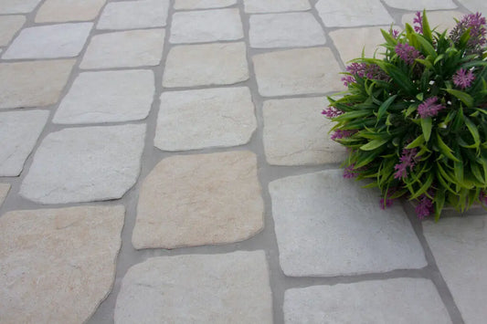 Country Cobble Stone Bone Porcelain Stone Look