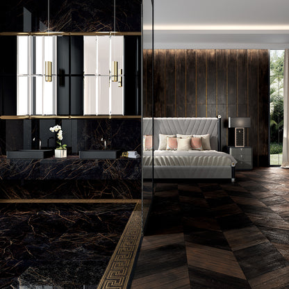 Versace Eterno Brown/Brown Patchwork/Brown Intreccio/Brown Barocco Timber Look Porcelain Tile