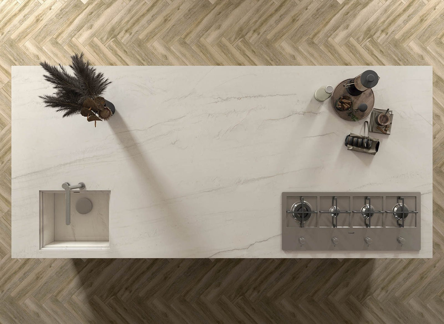 Porceluxe Montblanc White Marble Look Porcelain Slab