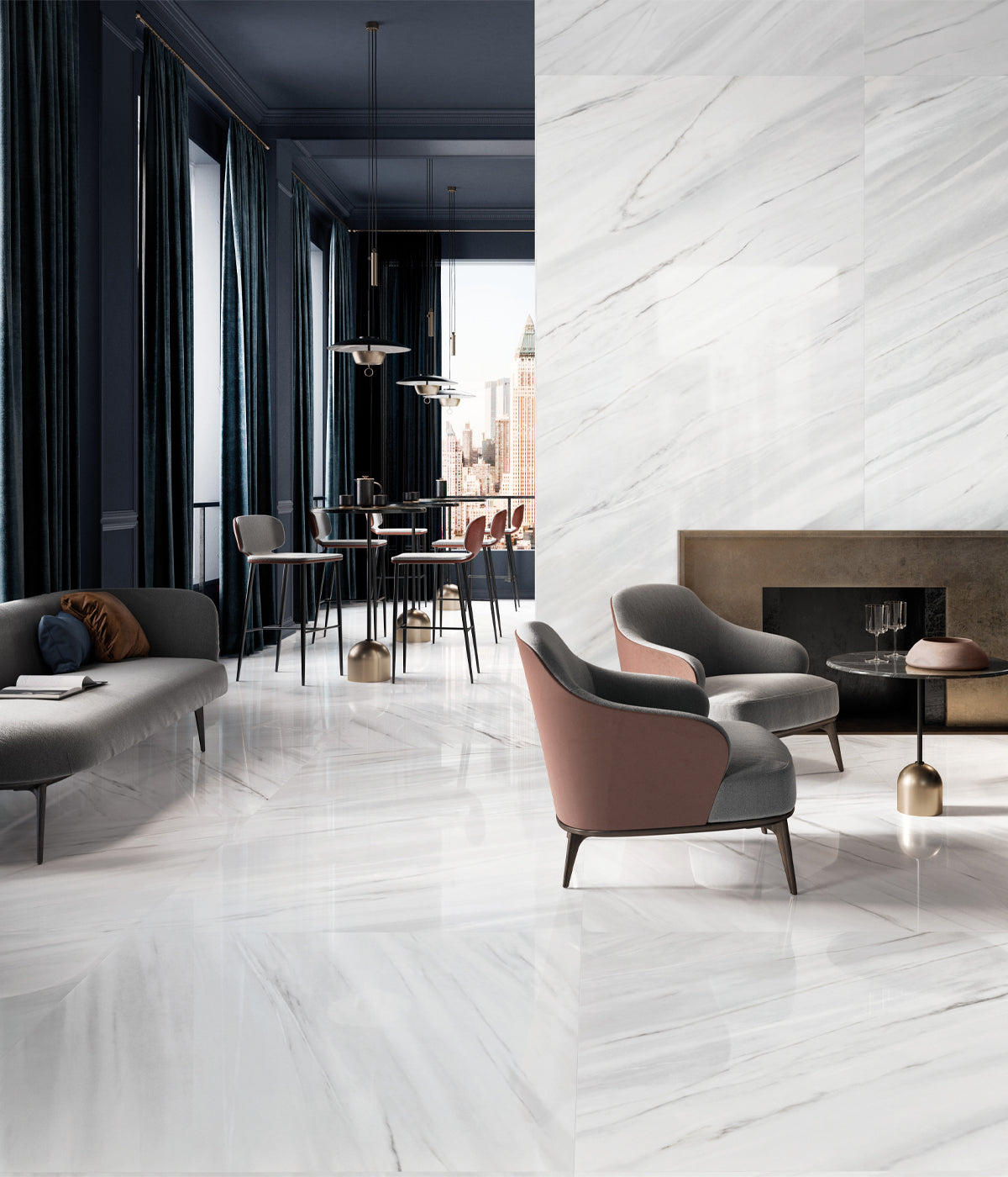Bianco Lasa Marble Look Porcelain Tile