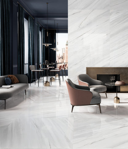 Bianco Lasa Marble Look Porcelain Tile
