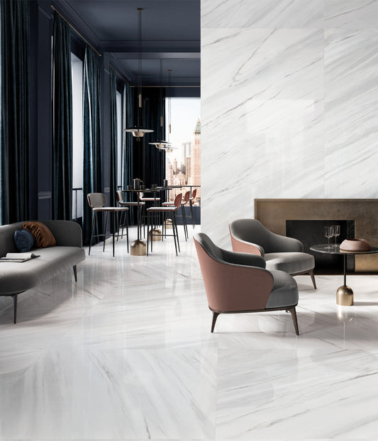 Bianco Lasa Marble Look Porcelain Tile