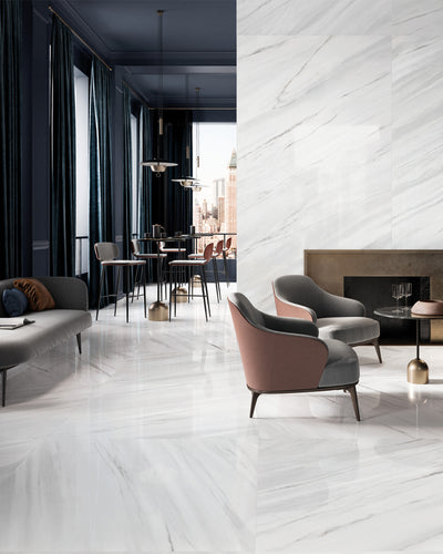 Bianco Lasa Marble Look Porcelain Tile