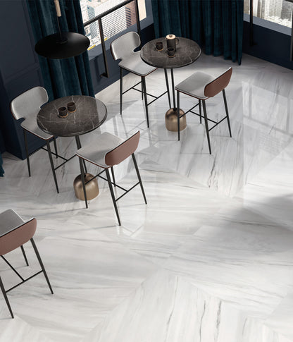 Bianco Lasa Marble Look Porcelain Tile
