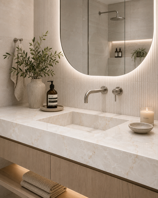 Porceluxe Onice White Marble Look Porcelain Slab