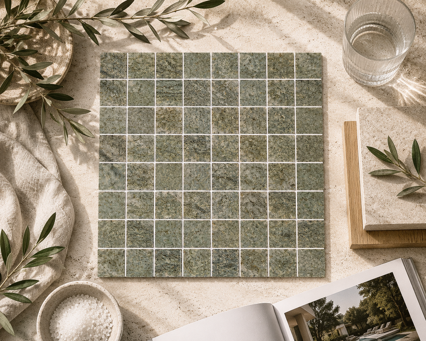 Aqualuxe Penta Bali Stone Matte Mosaic Tile