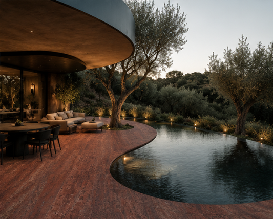 Travertini Rosso Vein Cut Natural Stone Porcelain Tile
