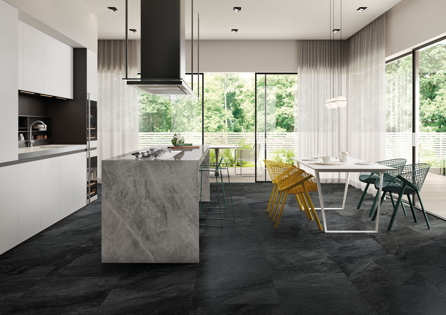 Shale Dark Natural Stone Porcelain Tile