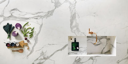 Porceluxe Statuario Lux Marble Look Porcelain Slab