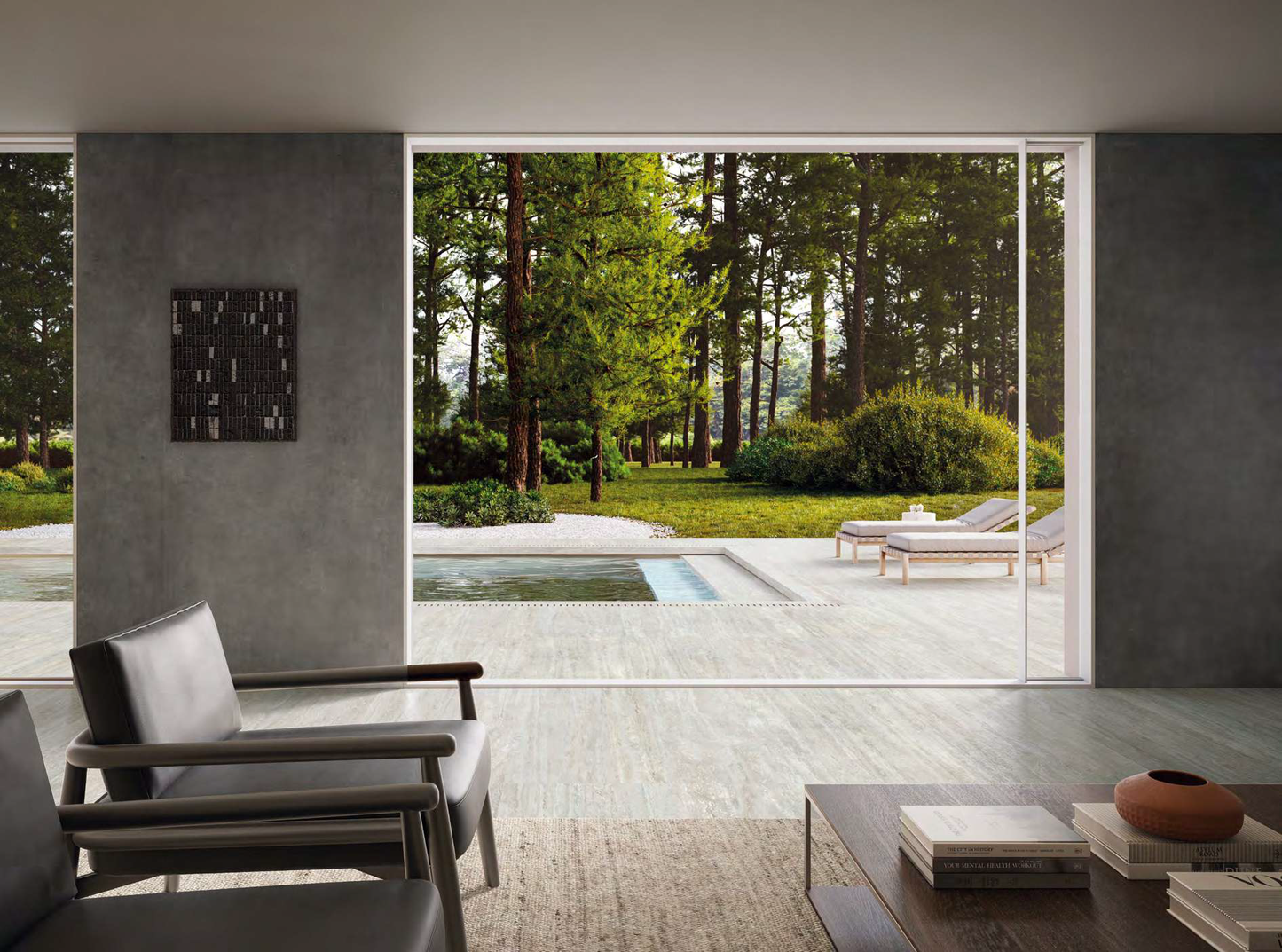 Travertini Grigio Vein Cut Natural Stone Porcelain Tile