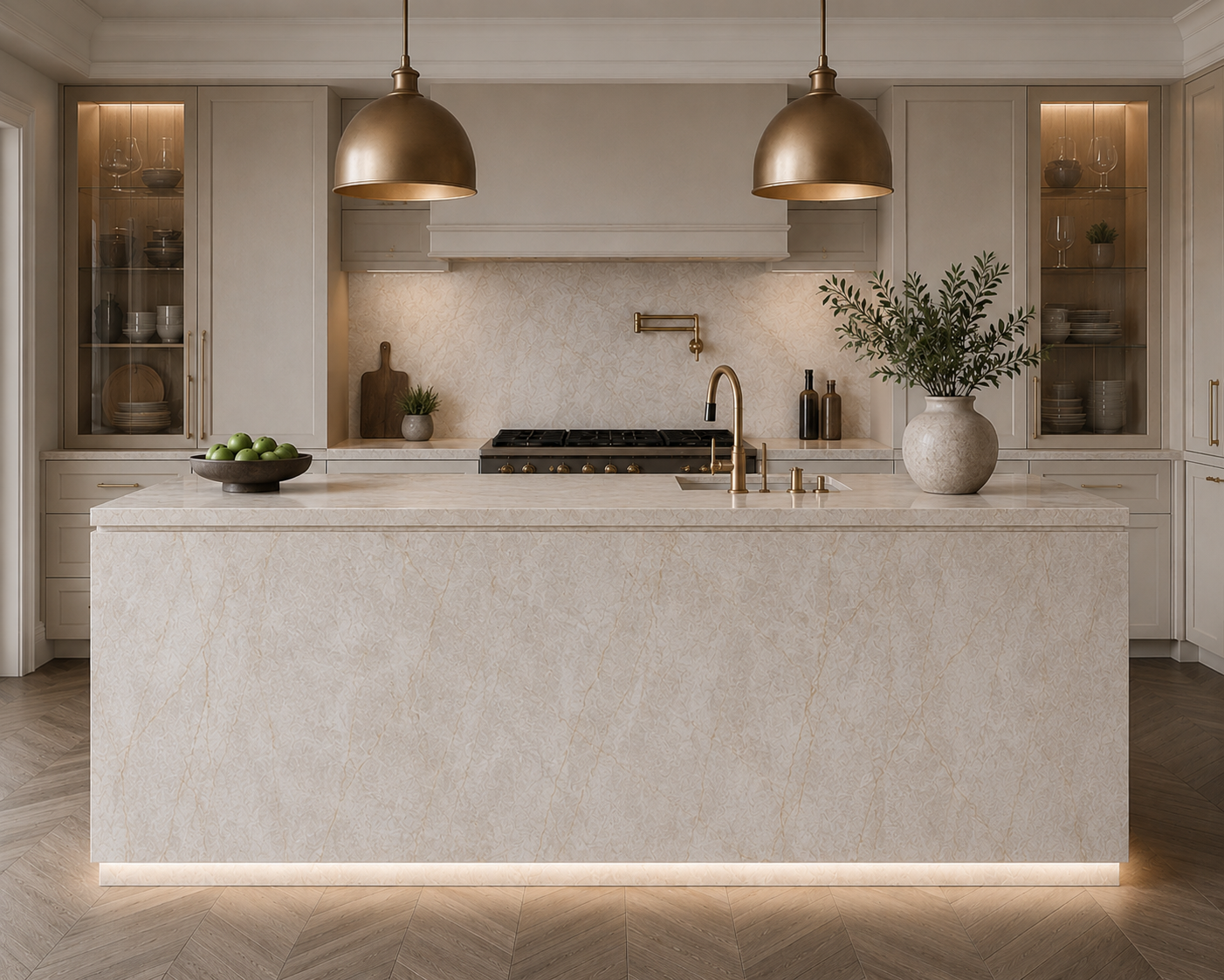 Porceluxe Taj Mahal Almond Marble Look Porcelain Slab