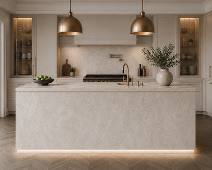 Porceluxe Taj Mahal Almond Marble Look Porcelain Slab
