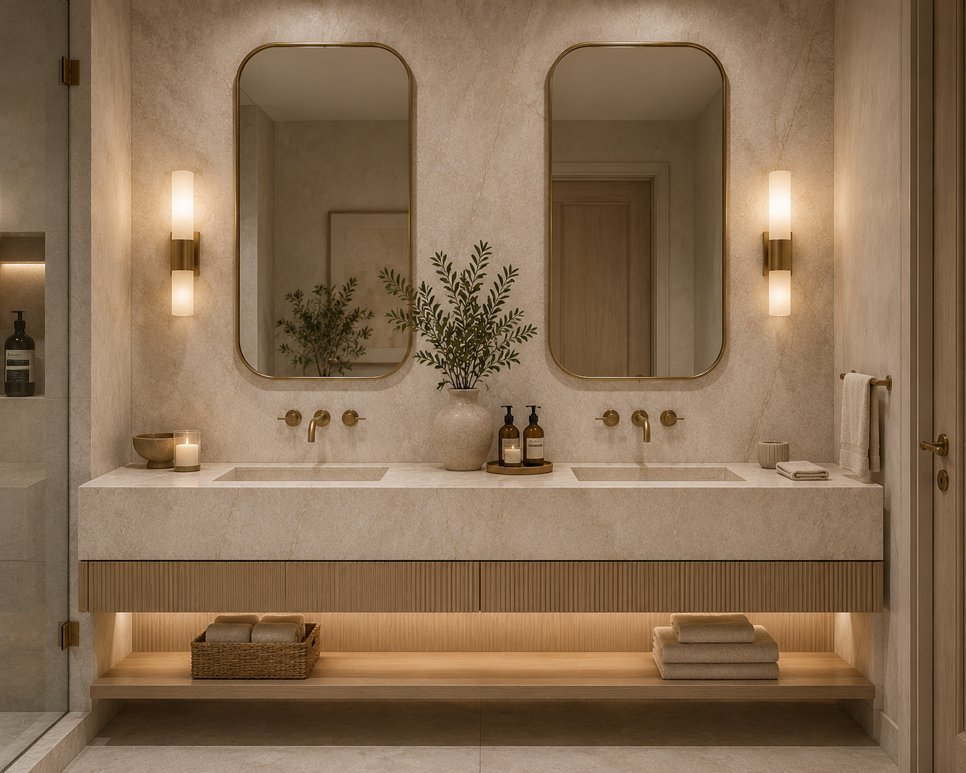 Porceluxe Taj Mahal Almond Marble Look Porcelain Slab