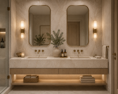 Porceluxe Taj Mahal Almond Marble Look Porcelain Slab
