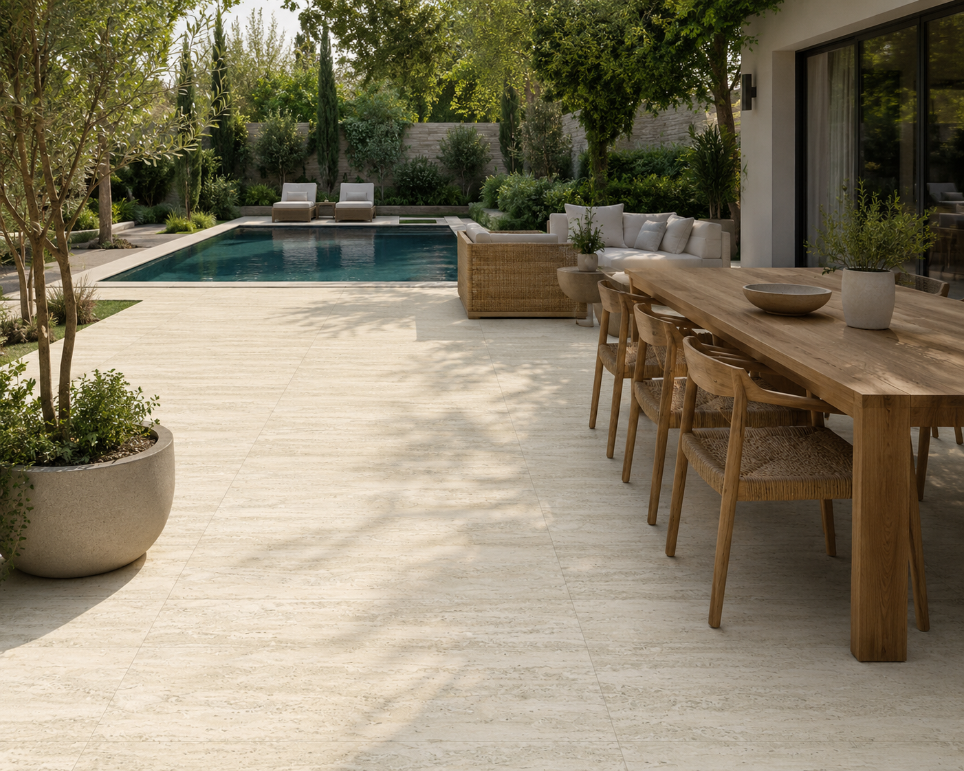 Travertini Beige Vein Cut Natural Stone Porcelain Tile