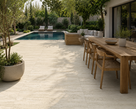 Travertini Beige Vein Cut Natural Stone Porcelain Tile