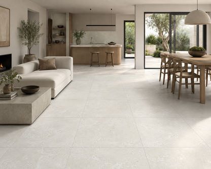 Travertini Bianco Cross Cut Natural Stone Porcelain Tile