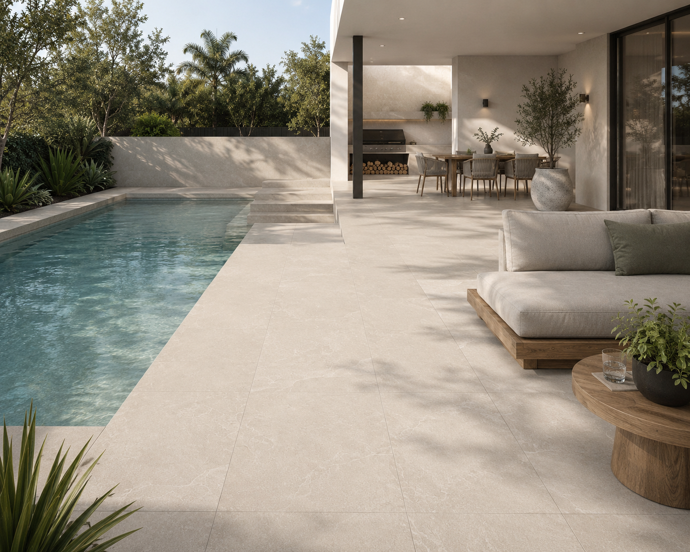 Limestone White Natural Stone Porcelain Tile