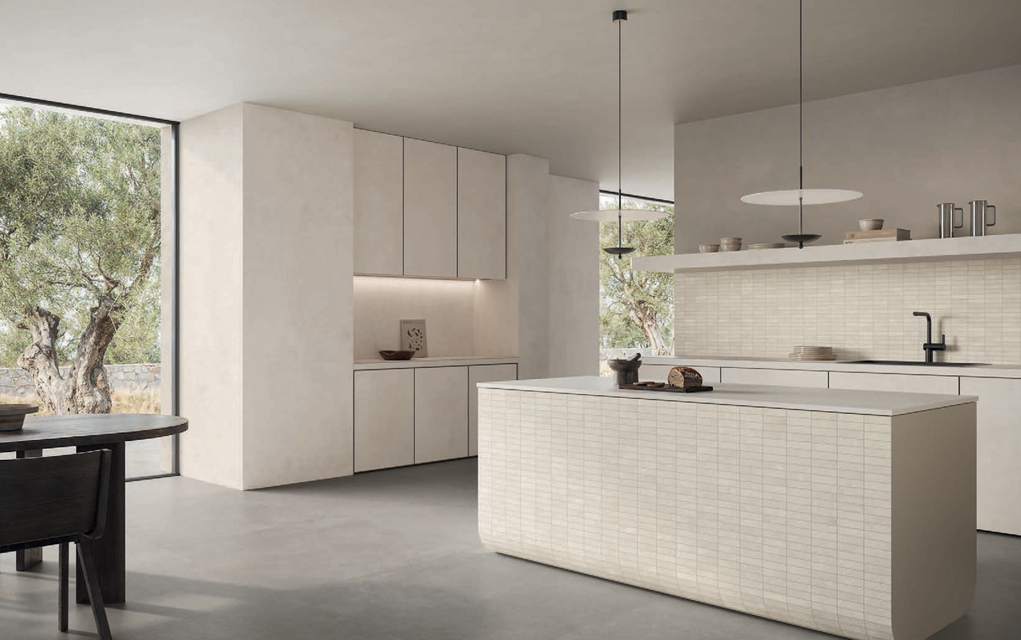 Concrete White Porcelain Concrete Look Tile