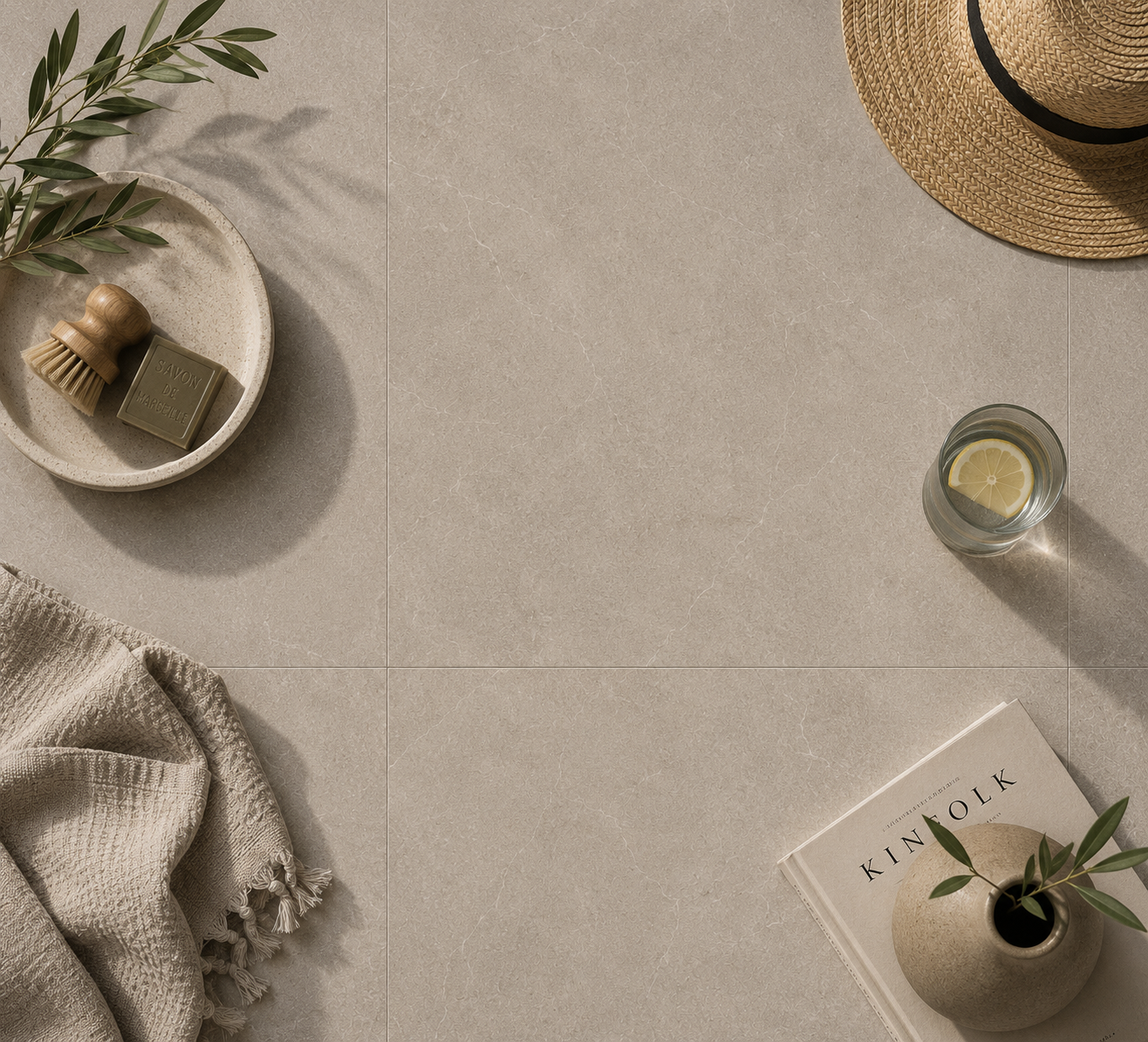 Natural Ivory Stone Look Porcelain Tile
